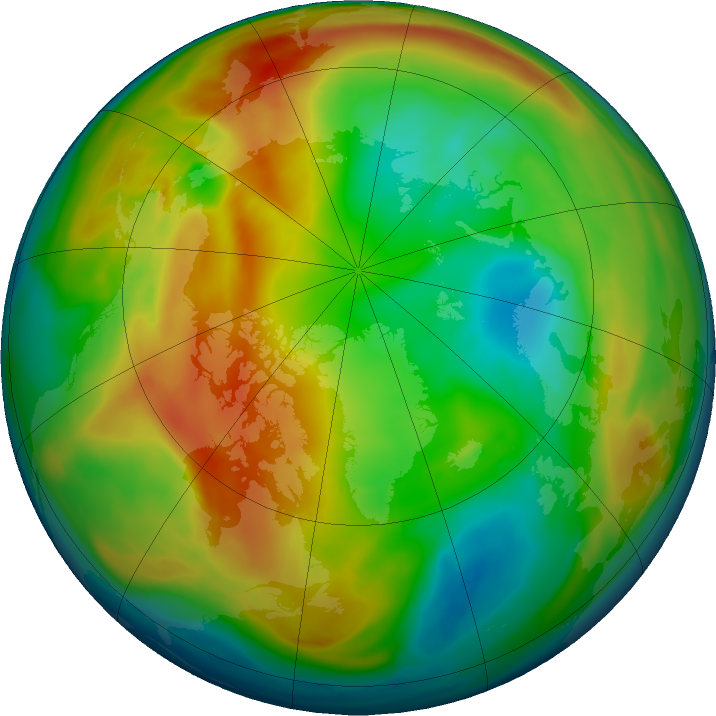 Arctic ozone map for 22 January 2023
